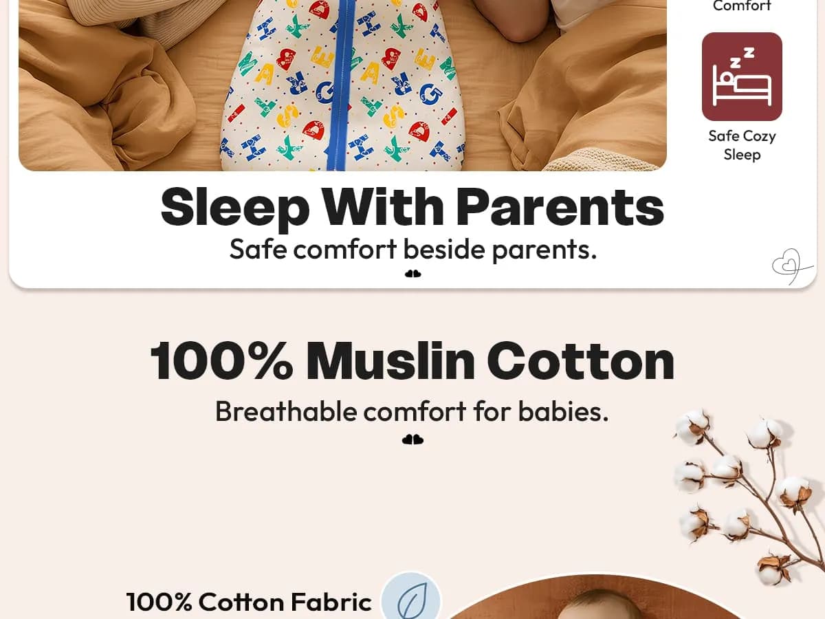 Sleeping Sack For Baby 100% Pure Cotton Baby Sleep Bag