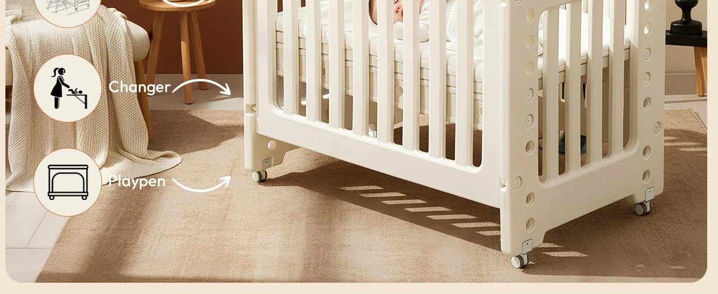 Tiny Dreams 4-in-1 Convertible Baby Cot