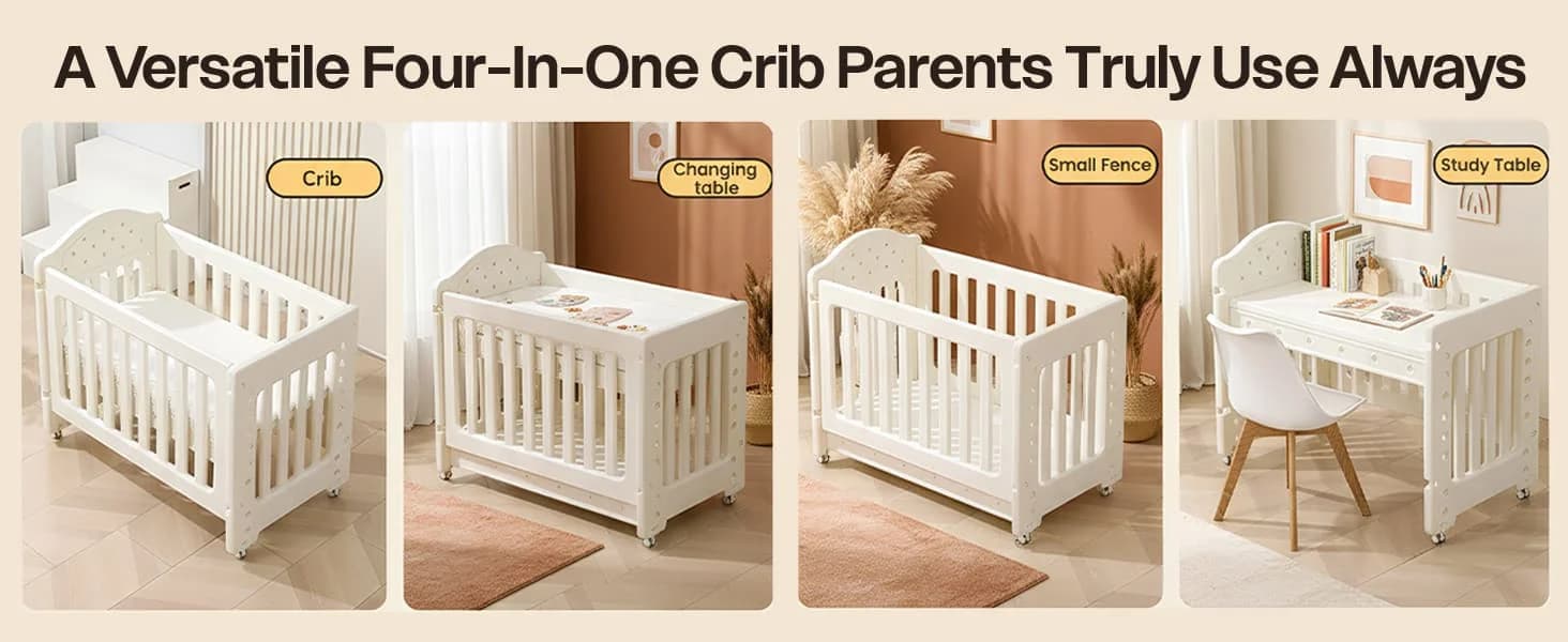 Tiny Dreams 4-in-1 Convertible Baby Cot