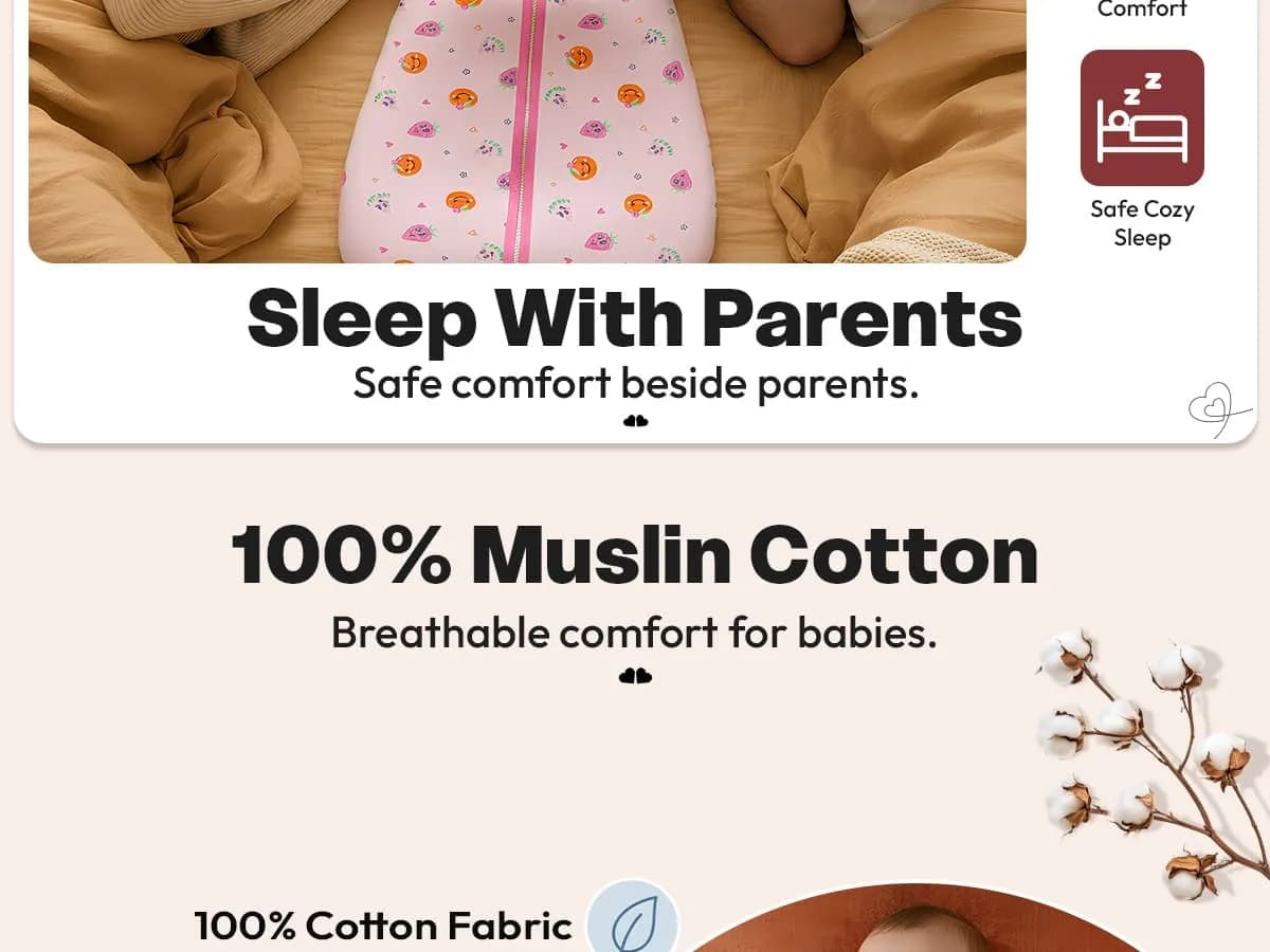 Sleeping Sack For Baby 100% Pure Cotton Baby Sleep Bag Sleeping Sack For Baby 100% Pure Cotton Baby Sleep Bag