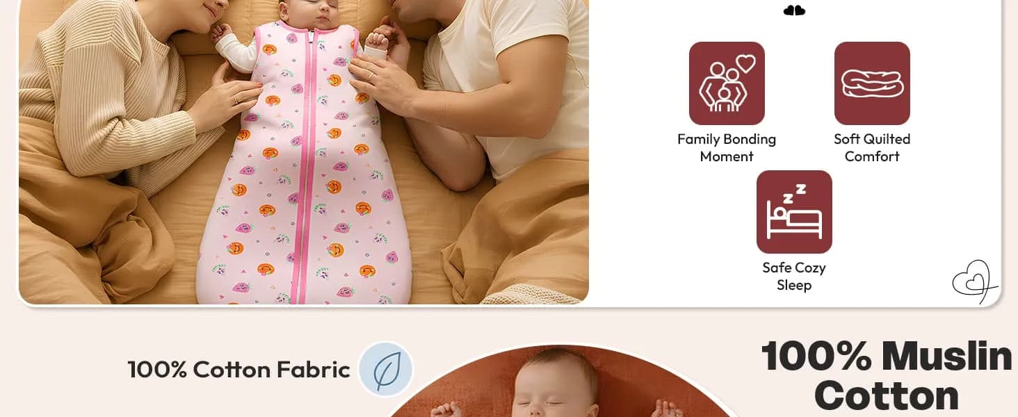 Sleeping Sack For Baby 100% Pure Cotton Baby Sleep Bag Sleeping Sack For Baby 100% Pure Cotton Baby Sleep Bag