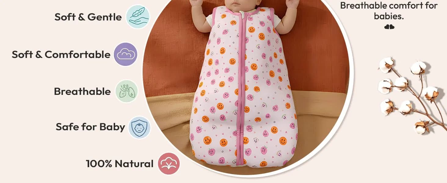 Sleeping Sack For Baby 100% Pure Cotton Baby Sleep Bag Sleeping Sack For Baby 100% Pure Cotton Baby Sleep Bag