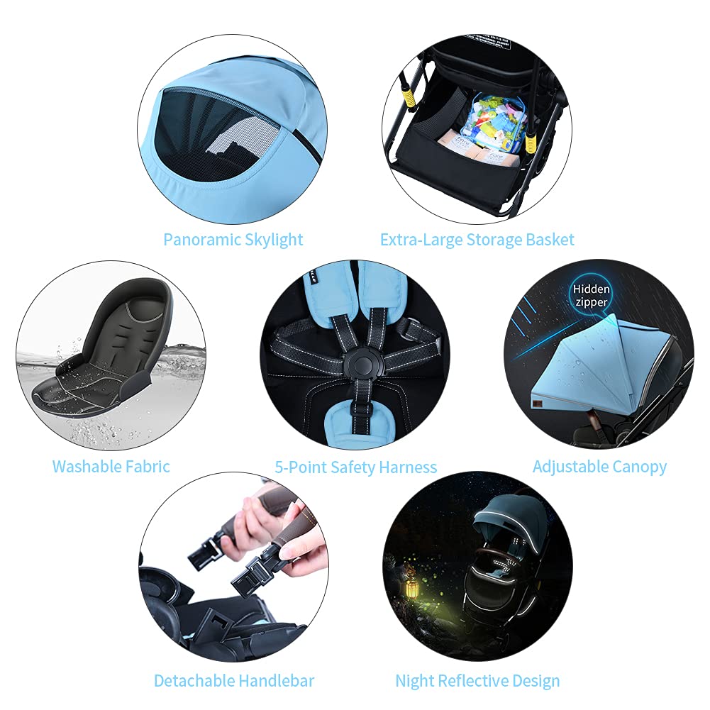 Foldable Stroller for 0 to 5 Years - Convenient and Stylish Transport Solution