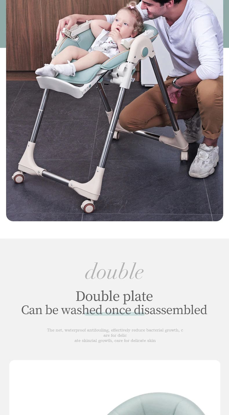 infant high chair with soft leather cushion