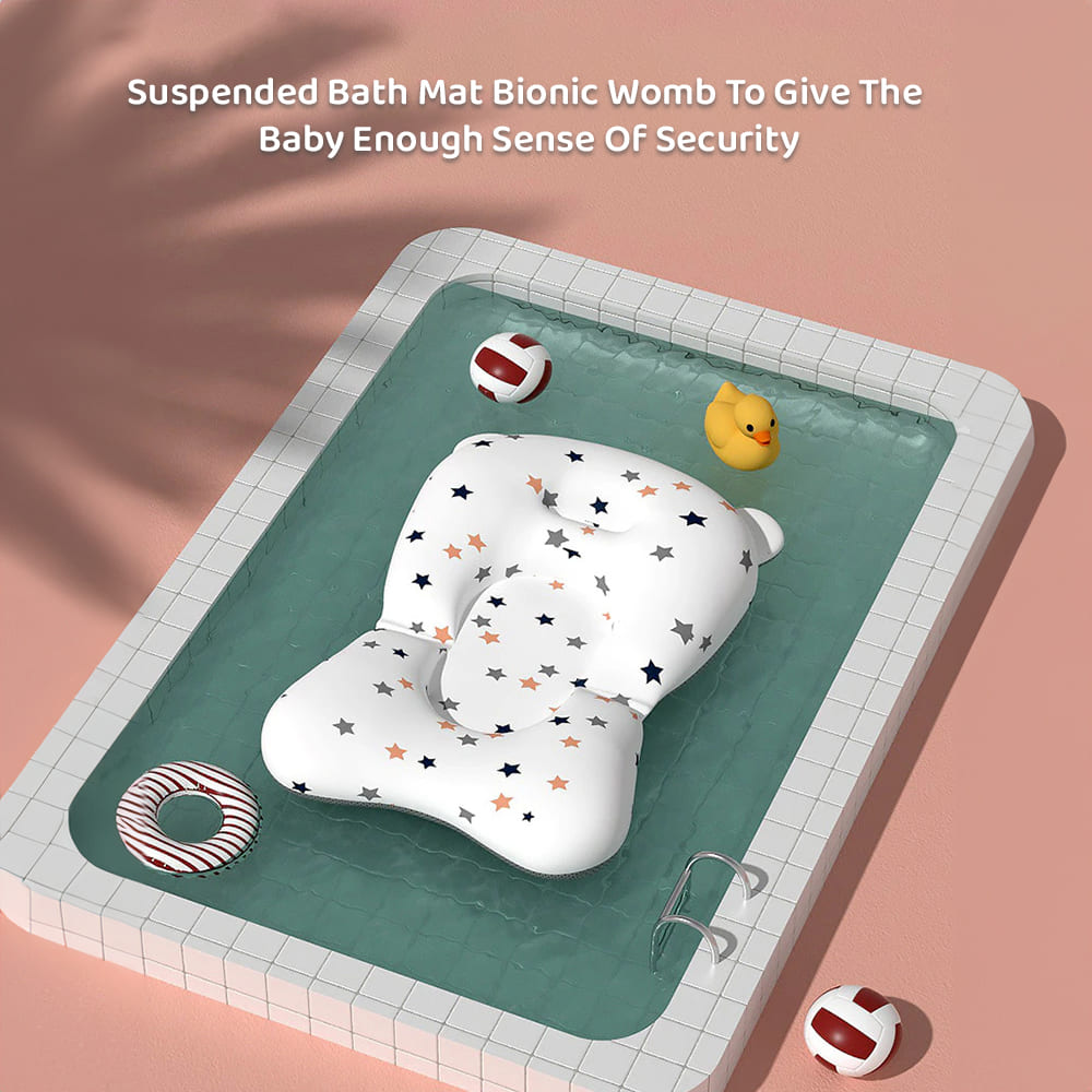 SIBT Anti-Slip Foldable Collapsible Baby Bathtub With Temperature Meter and Cushion Newborn pink