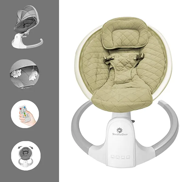 Buy Mother’s Lap Baby Swing -5 Gear Speed, Bluetooth (Brown)