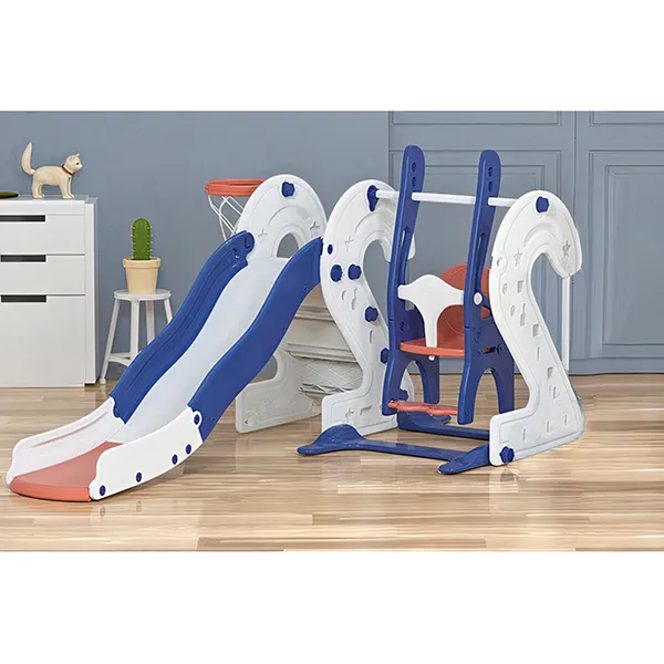 Buy Large Slide & Swing Set with Basket Ball Hoop – Blue Online India