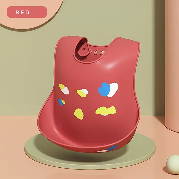 Buy Premium Adjustable Silicone Baby Bibs Red Online - StarAndDaisy