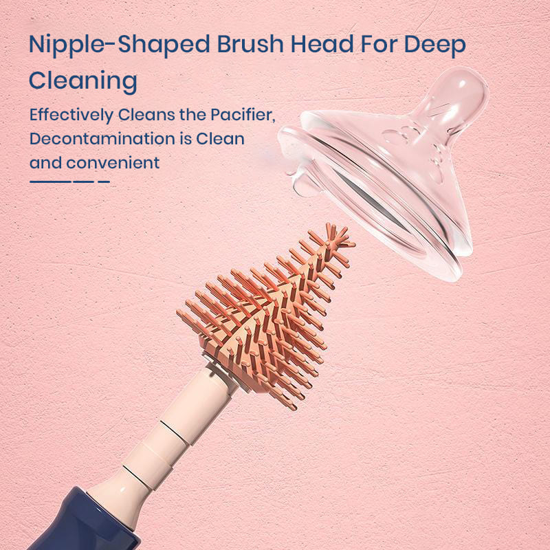 Silicone Bottle Brush Set for Baby Feeding Bottle and Nipple | Long Handle Water, Sports Bottle, Vase, Glassware, and Smaller Diameter Bottle Openings (Set of 3)