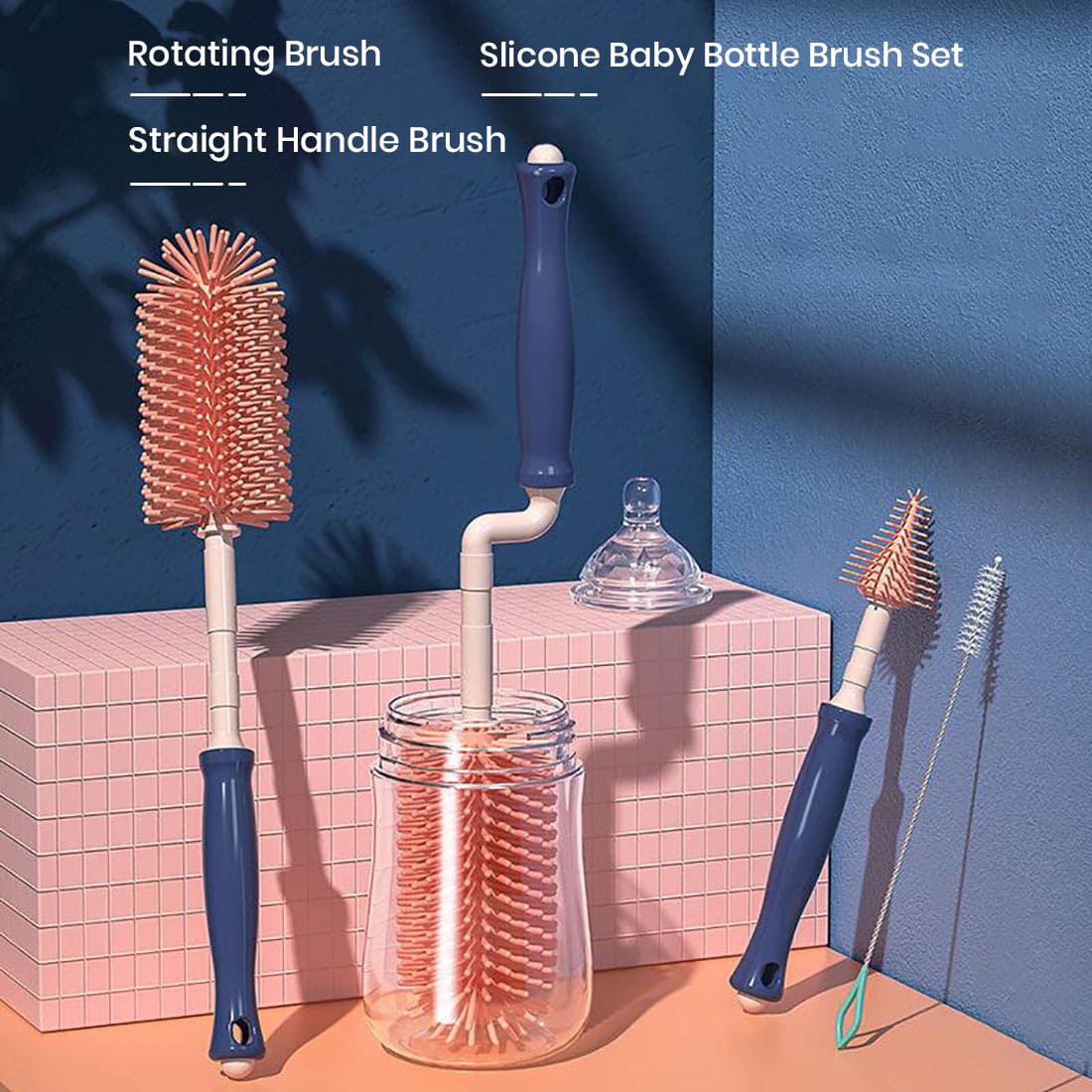 Long Handle Water, Sports Bottle, Vase, Glassware, and Smaller Diameter Bottle Openings (Set of 3)