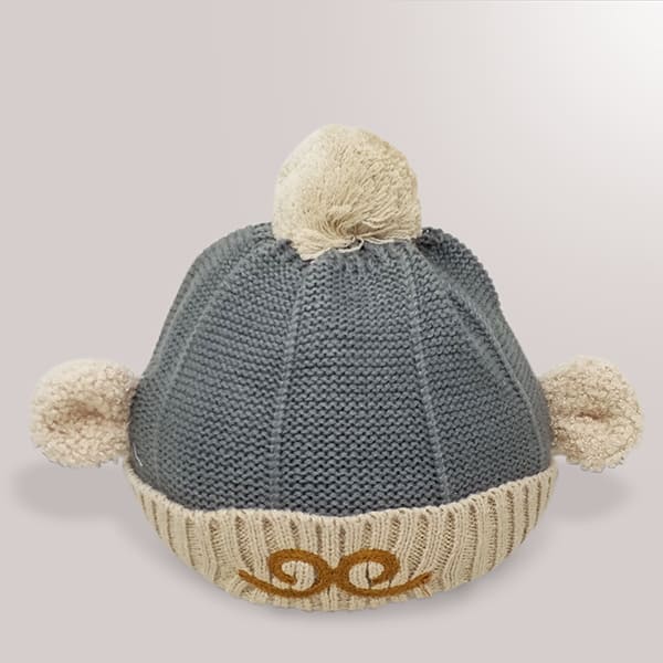 StarAndDaisy Kids Winter Cap (Upto 4 years kids – Nevada Grey & Vanilla)