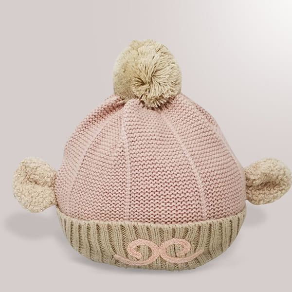 StarAndDaisy Kids Winter Cap (Upto 4 years kids – Rose Fog & Browna)