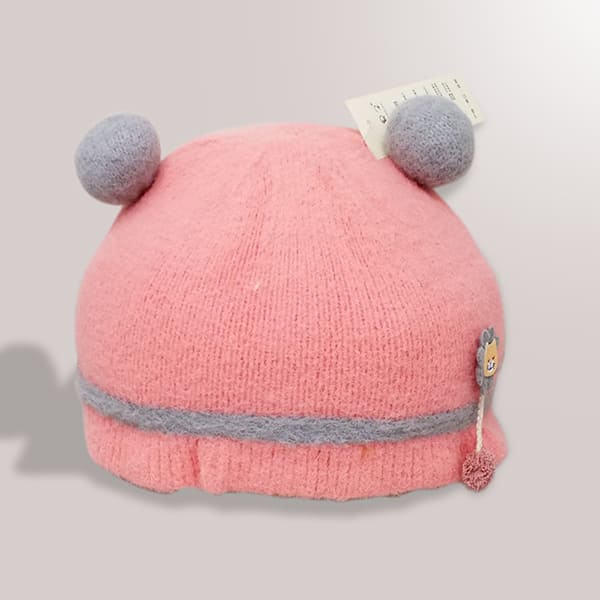 StarAndDaisy Kids Winter Cap (Upto 4 years kids – Baby Pink & Grey)