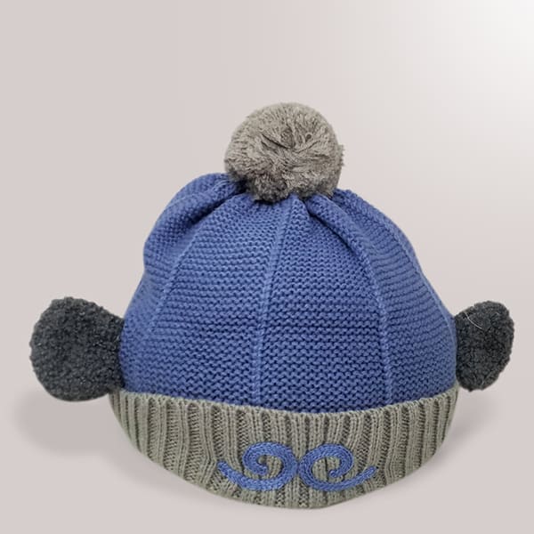 StarAndDaisy Kids Winter Cap (Upto 4 years kids – Blue & Grey)