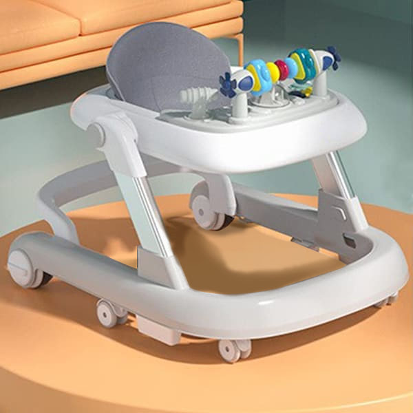 StarAndDaisy Tiny Steps Baby walker 2-in-1 Infant & Baby Activity Walker - Seated or Walk-Behind (Grey)