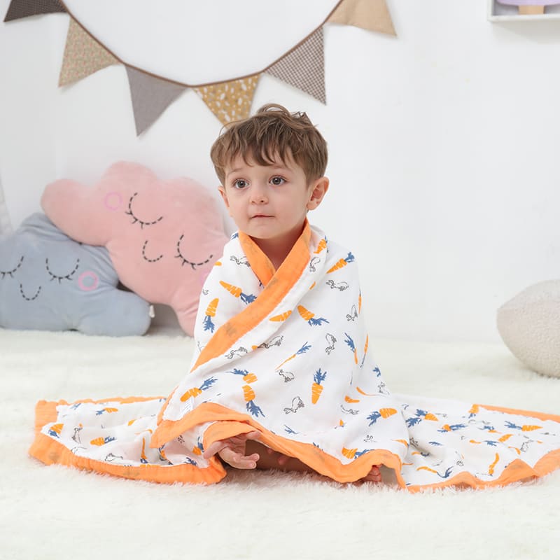 orange color kids blanket