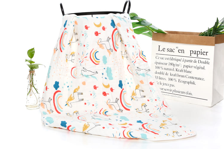 StarAndDaisy Blanket Wrap Super Soft 100% Muslin Organic Cotton - Pack of 1 Rainbow Pattern