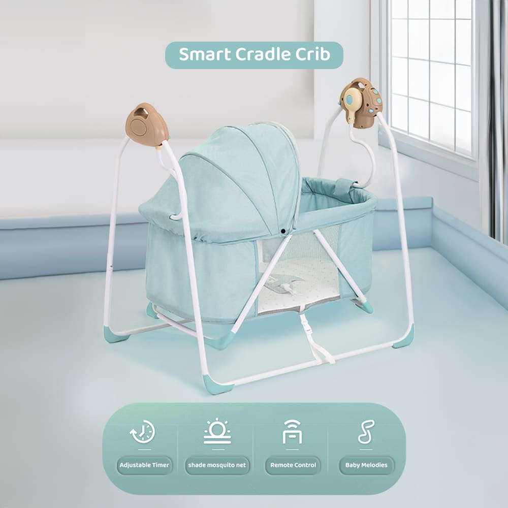 StarAndDaisy New Born Electric Born Baby Cradle Baby Swing Crib Bassinet with Music Mosquito Bassinet