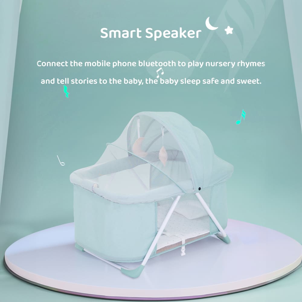 StarAndDaisy New Born Electric Born Baby Cradle Baby Swing Crib Bassinet with Music Mosquito Bassinet