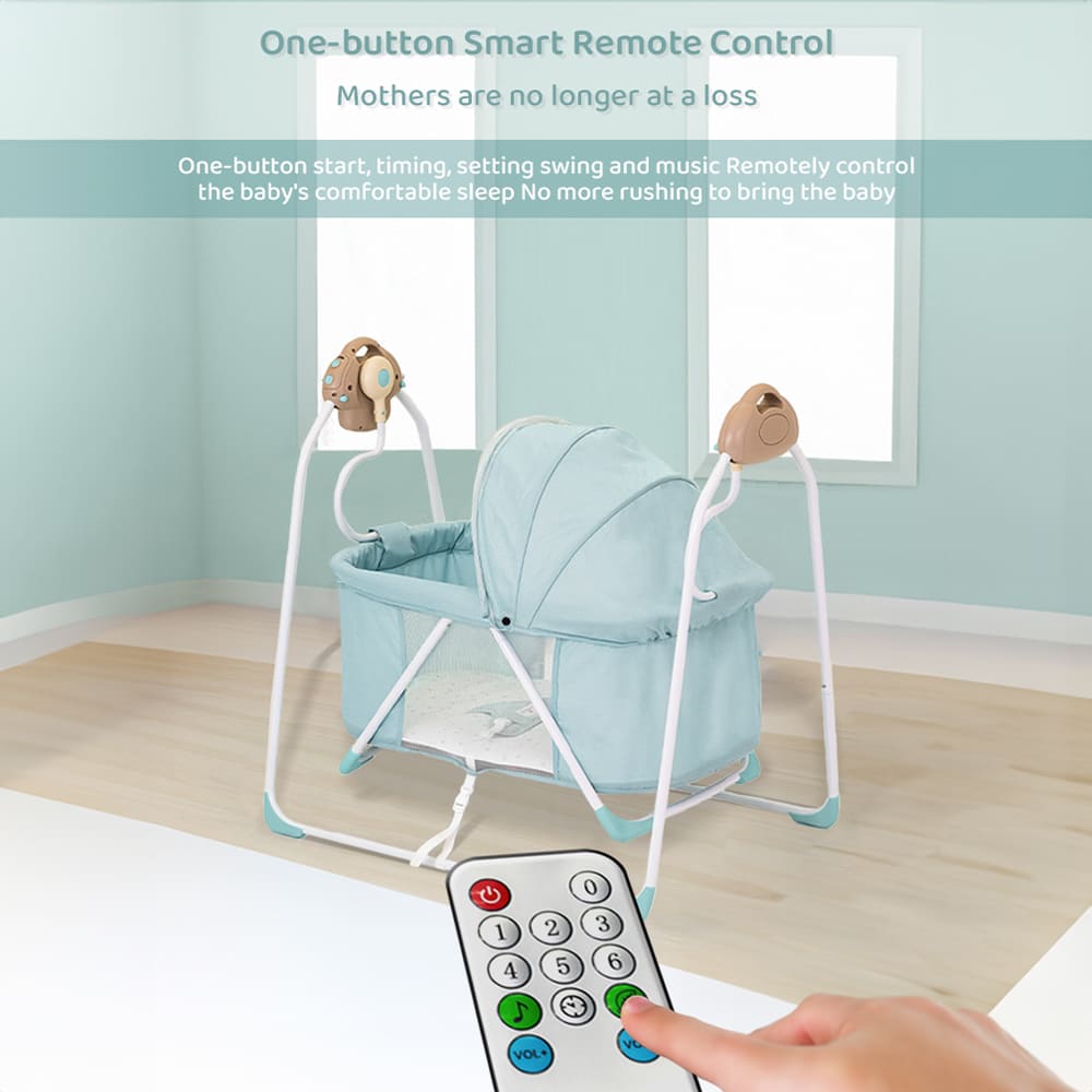StarAndDaisy New Born Electric Born Baby Cradle Baby Swing Crib Bassinet with Music Mosquito Bassinet