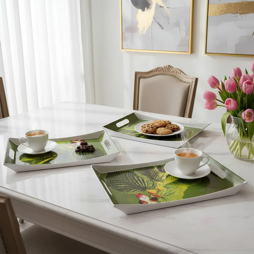 green leaves tray set upc 1