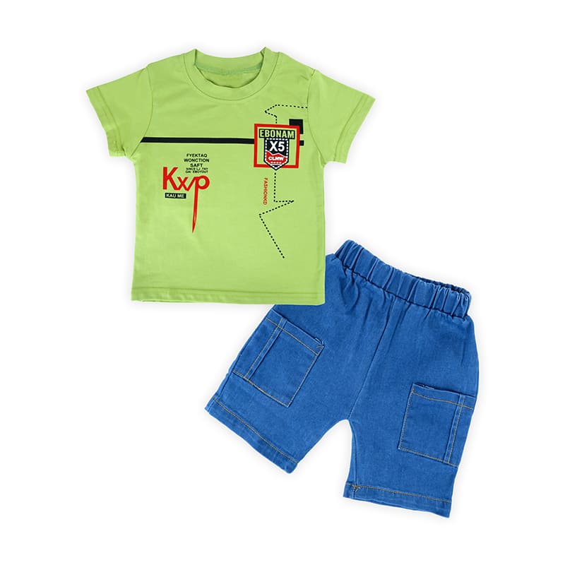 Green T-shirts & Shorts Combo