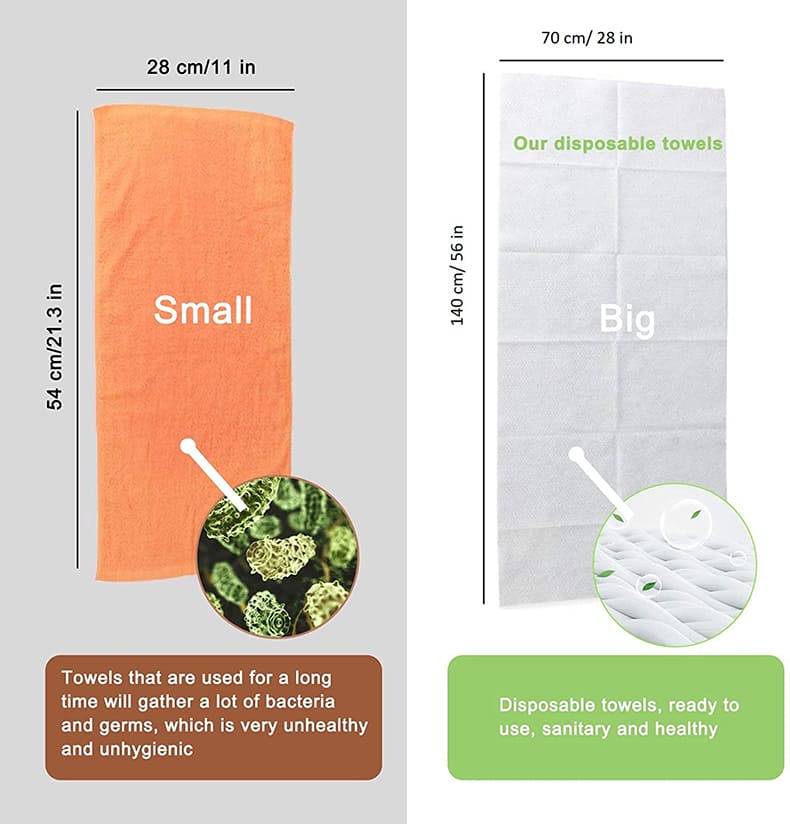 disposable white towels