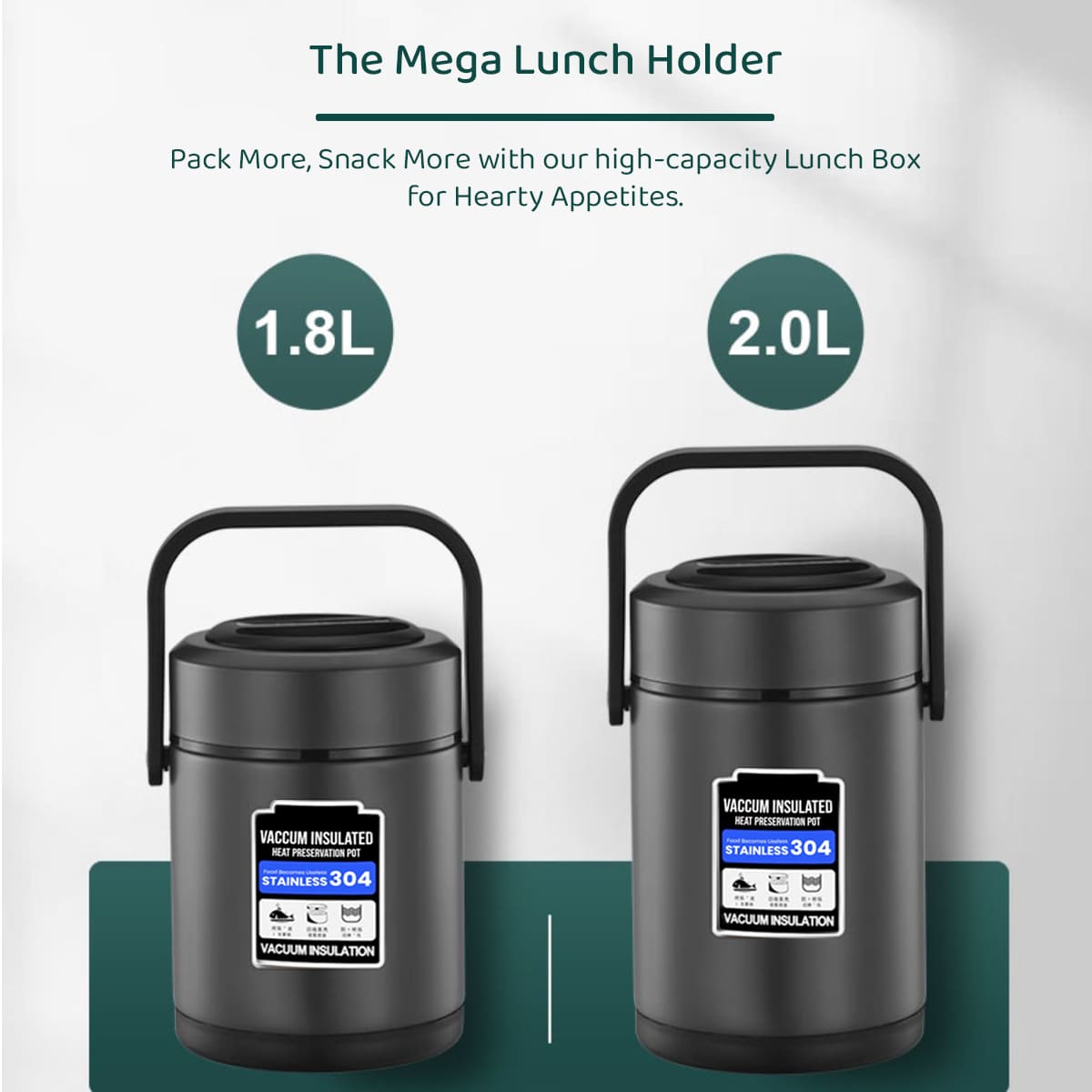3 Stainless Steel Containers , Leak Proof Microwave Safe | Full Meal and Easy to Carry Stackable Stainless Steel Thermal Compartment Lunch/Snack Box, 3-Tier Insulated Bento/Food Container . heat insulated