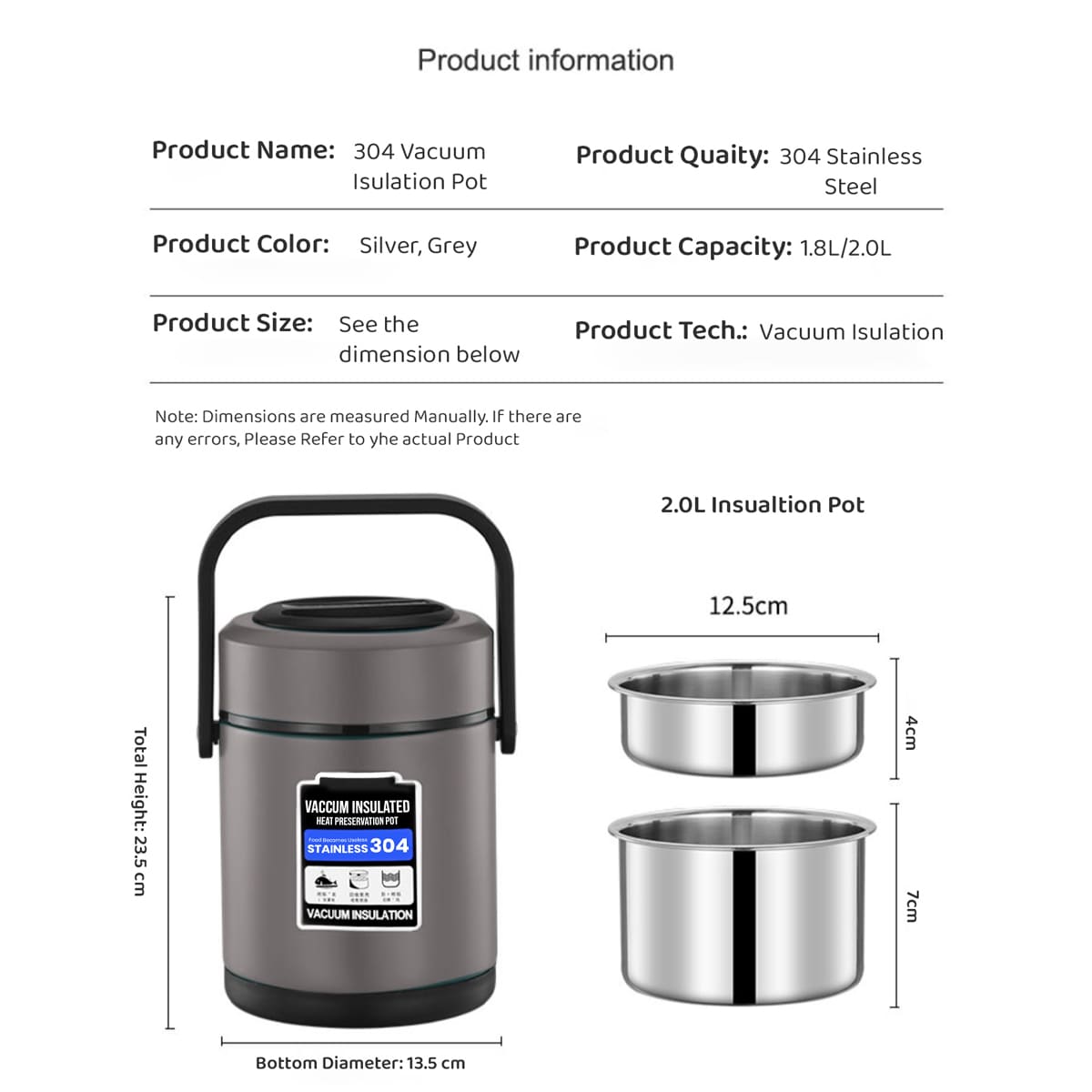 3 Stainless Steel Containers , Leak Proof Microwave Safe | Full Meal and Easy to Carry Stackable Stainless Steel Thermal Compartment Lunch/Snack Box, 3-Tier Insulated Bento/Food Container . heat insulated