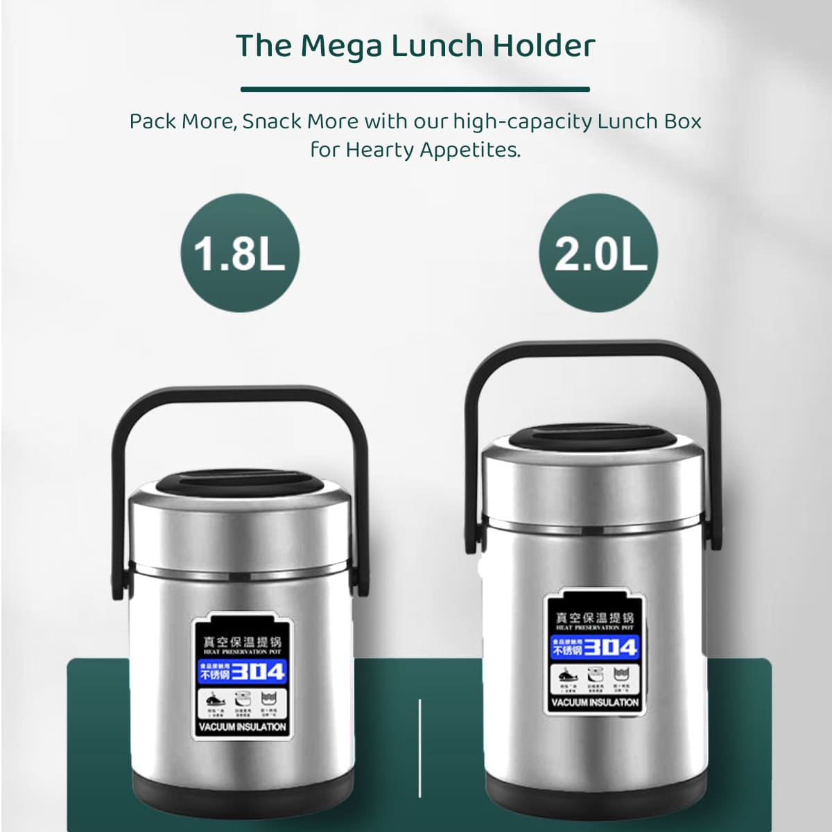 3 Stainless Steel Containers , Leak Proof Microwave Safe | Full Meal and Easy to Carry Stackable Stainless Steel Thermal Compartment Lunch/Snack Box, 3-Tier Insulated Bento/Food Container . heat insulated