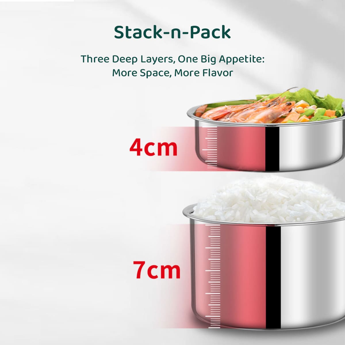 3 Stainless Steel Containers , Leak Proof Microwave Safe | Full Meal and Easy to Carry Stackable Stainless Steel Thermal Compartment Lunch/Snack Box, 3-Tier Insulated Bento/Food Container . heat insulated