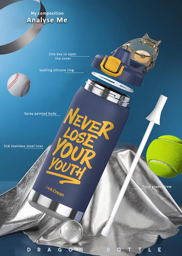 Flask with Hanging Buckle 1100ml (Dark Blue)