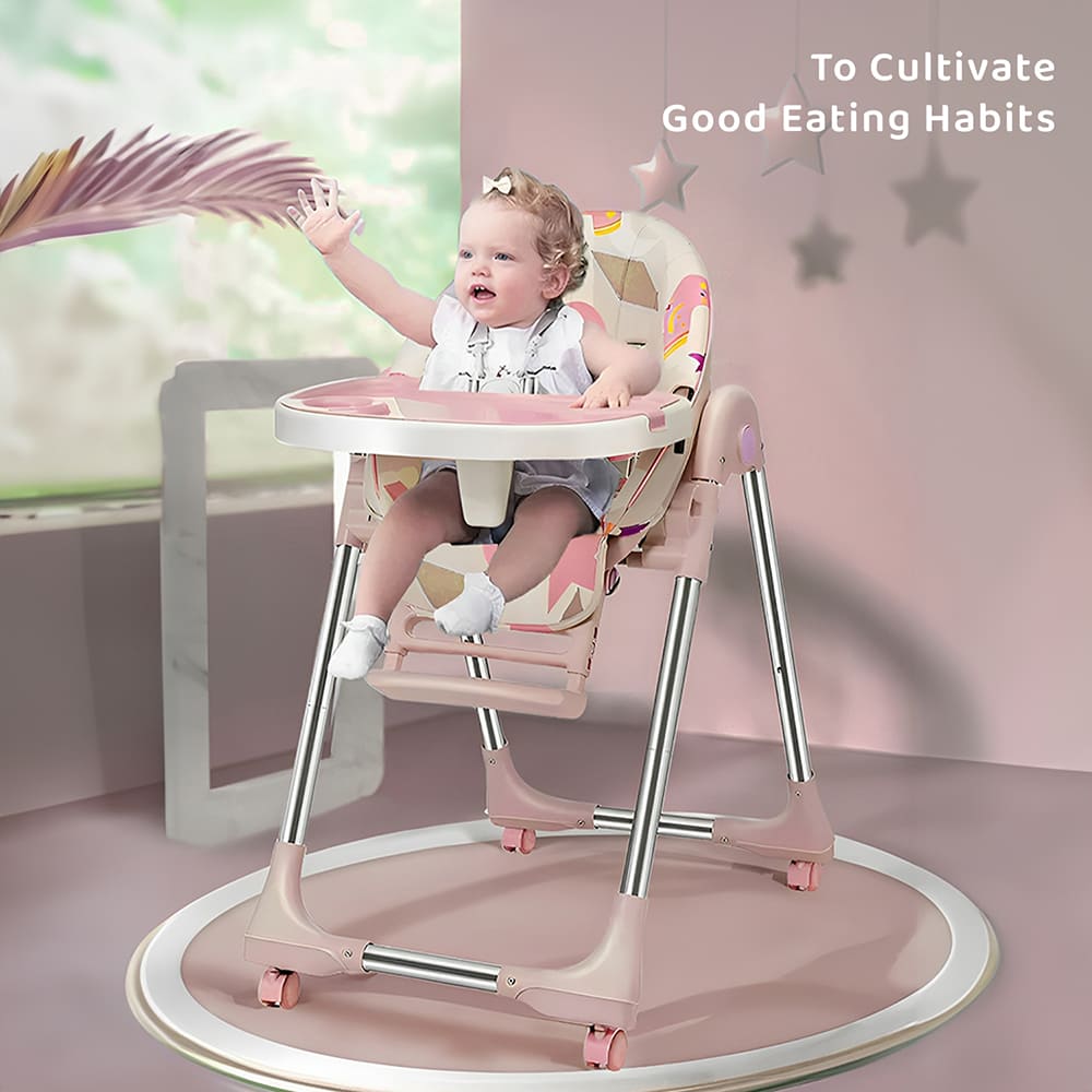 Adjustable Infants Feeding High Chair with Recline Feature