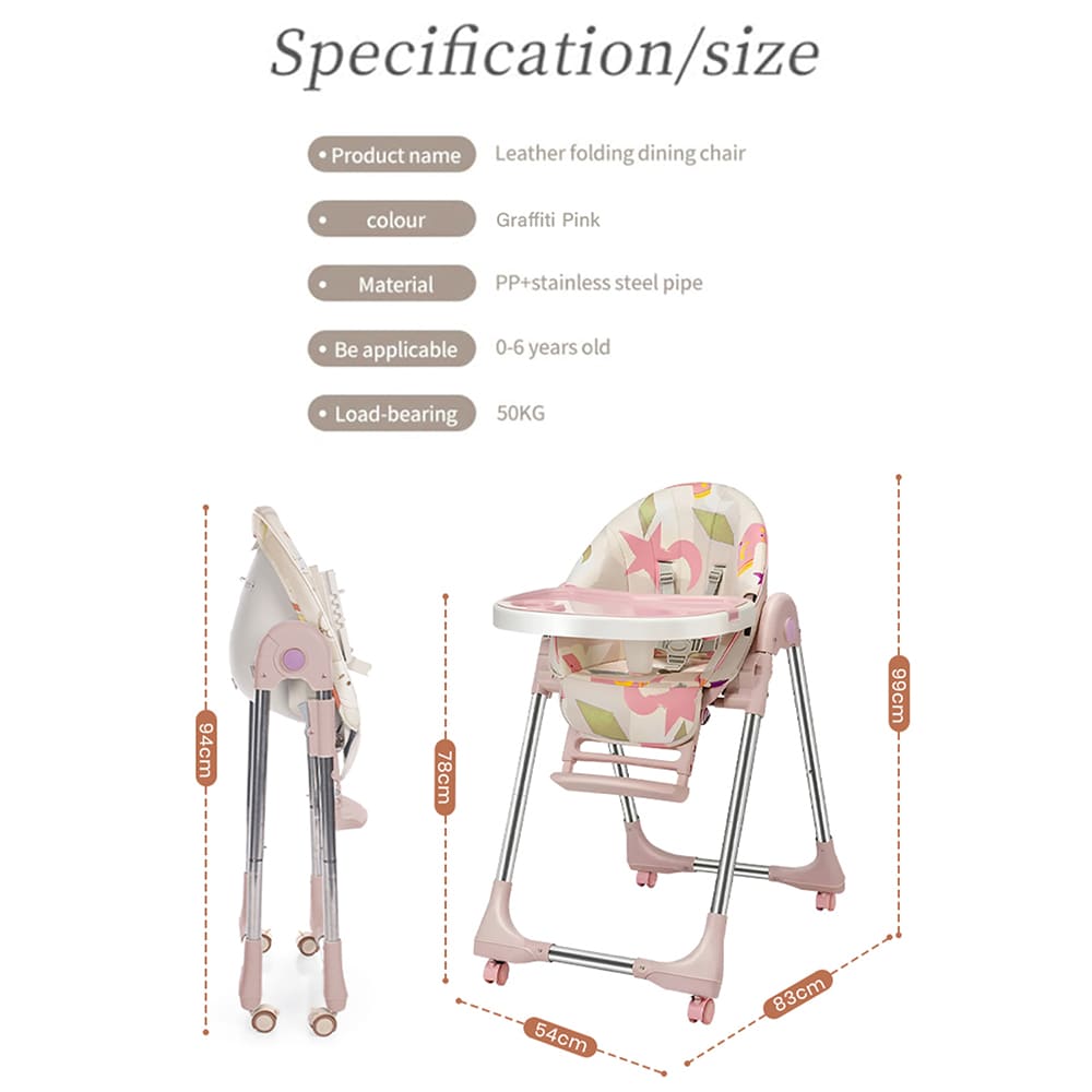 Space-saving foldable high chair