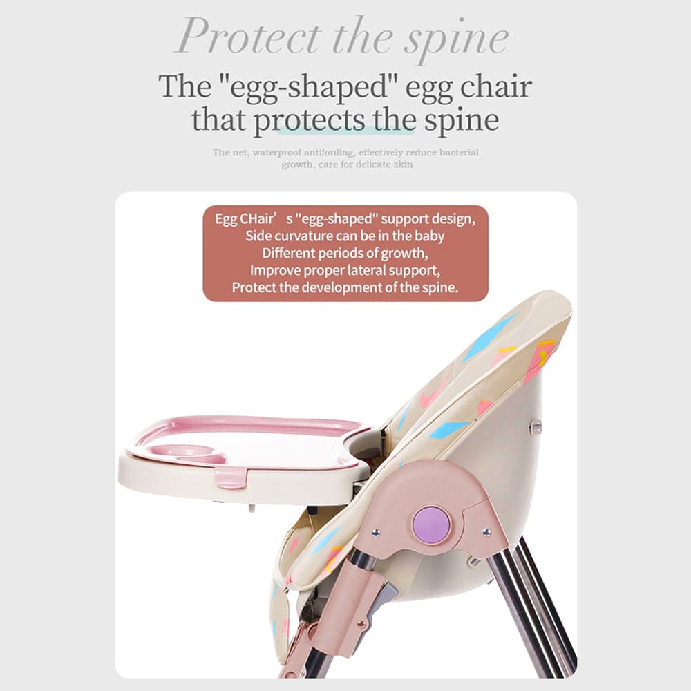 baby feeding high chair with soft cushion padd