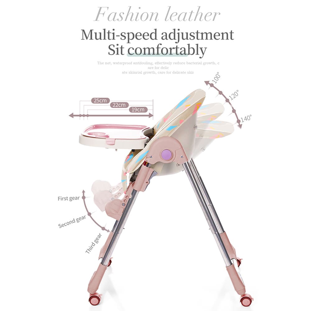 Infant High Chair with Soft Leather Cushion