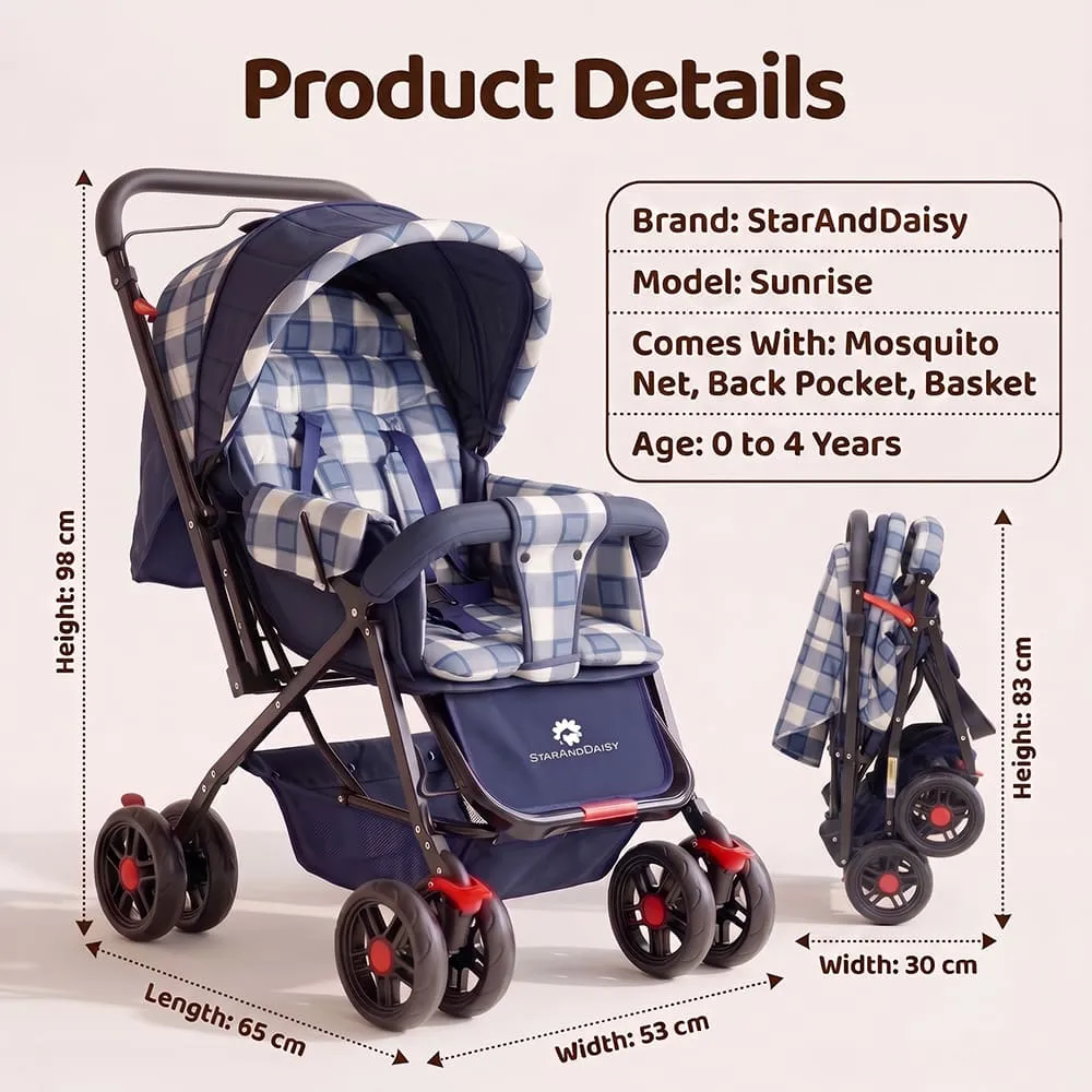 details and dimension of Sunrise baby stroller Sigma