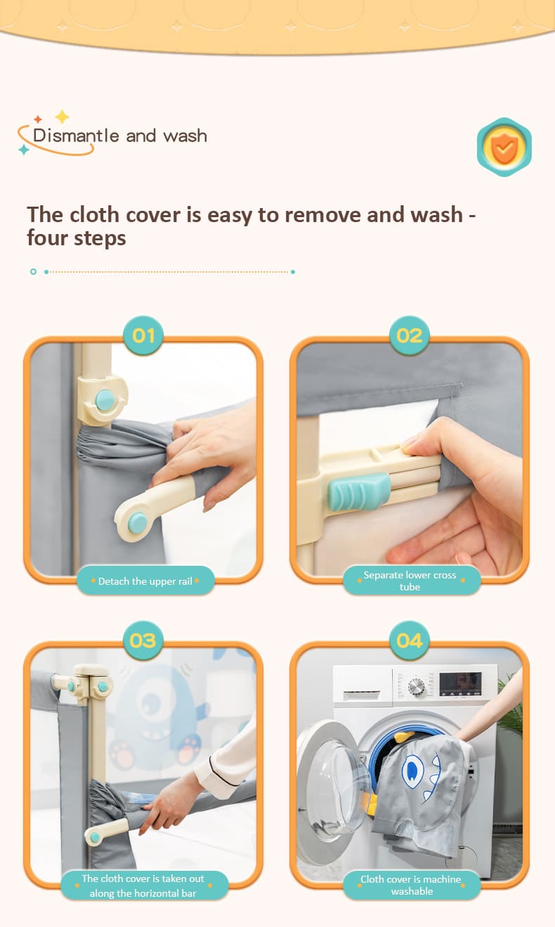 Infant Bed Guardrails with Adjustable Heights