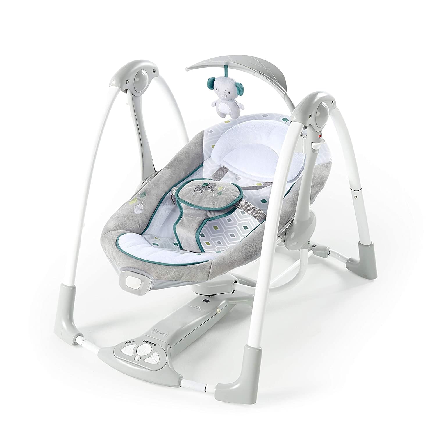 Automatic Rocker Swing for Baby 2-In-1 Compact Portable Baby Swing Rocker Electric Rocking Chair with Detachable Toy & Nature Music - Ingenuity