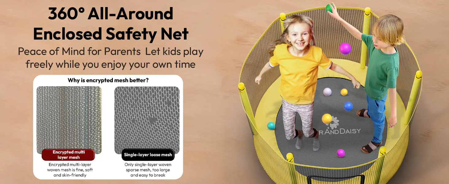Trampoline with protection net Adult childern jumping Bed