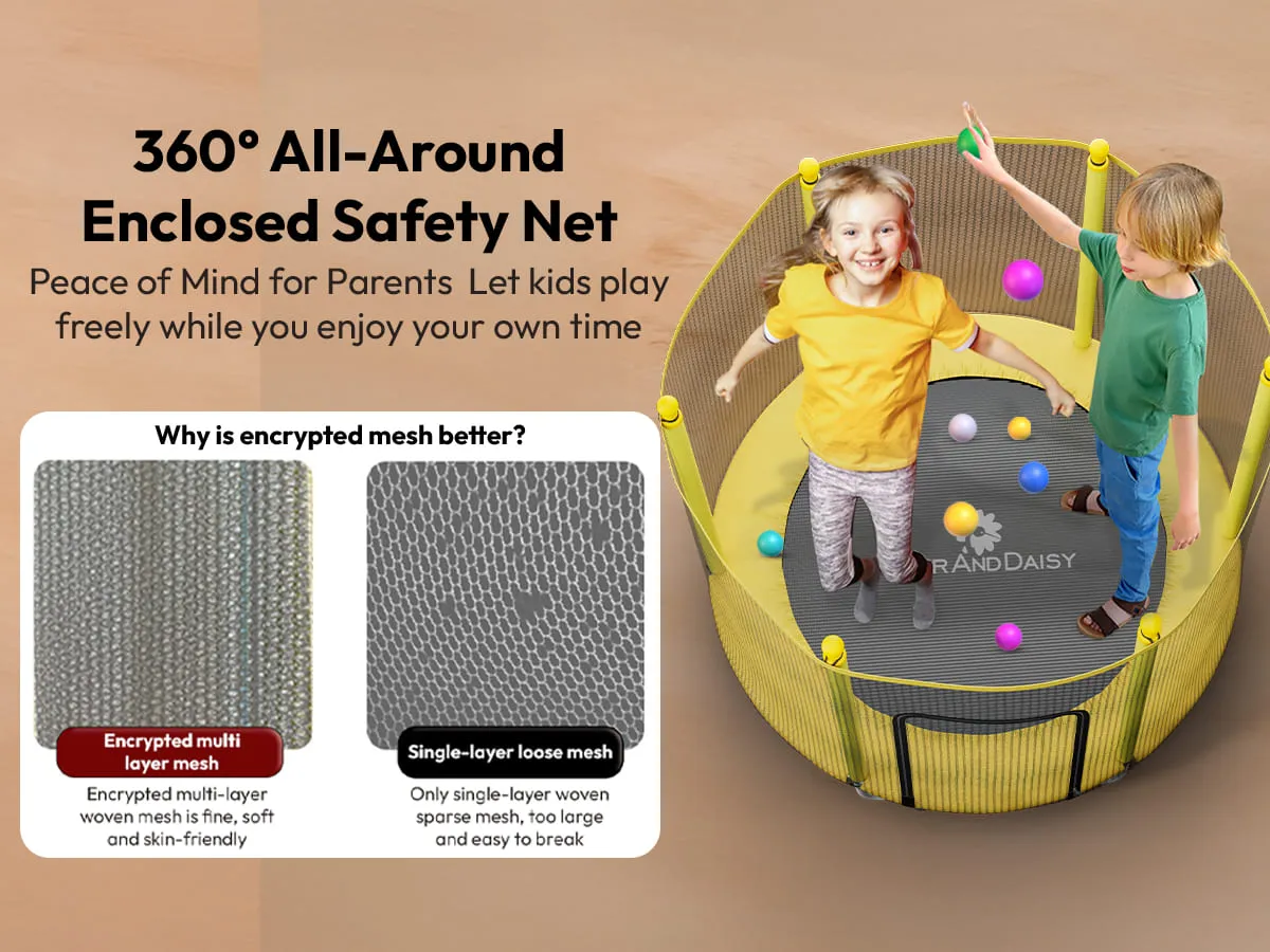 Trampoline with protection net Adult childern jumping Bed