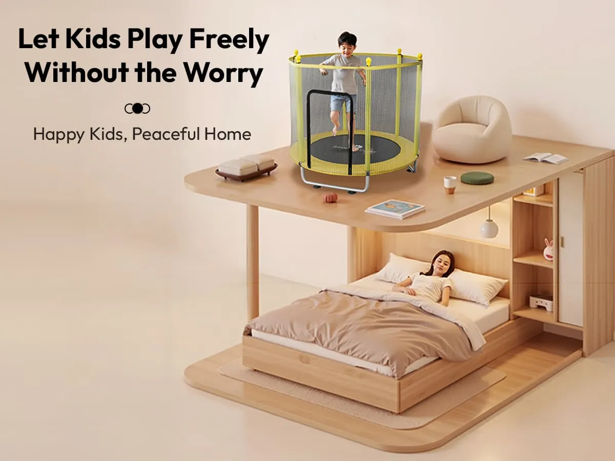 Trampoline with protection net Adult childern jumping Bed