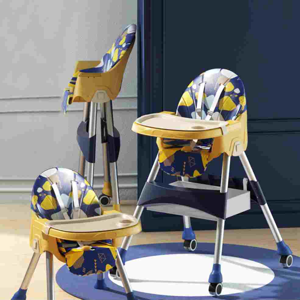 StarAndDaisy Portable 2-In-1 Table Talk High Chair Convertible High Chair Compact Light Weight Portable Highchair (Yellow)