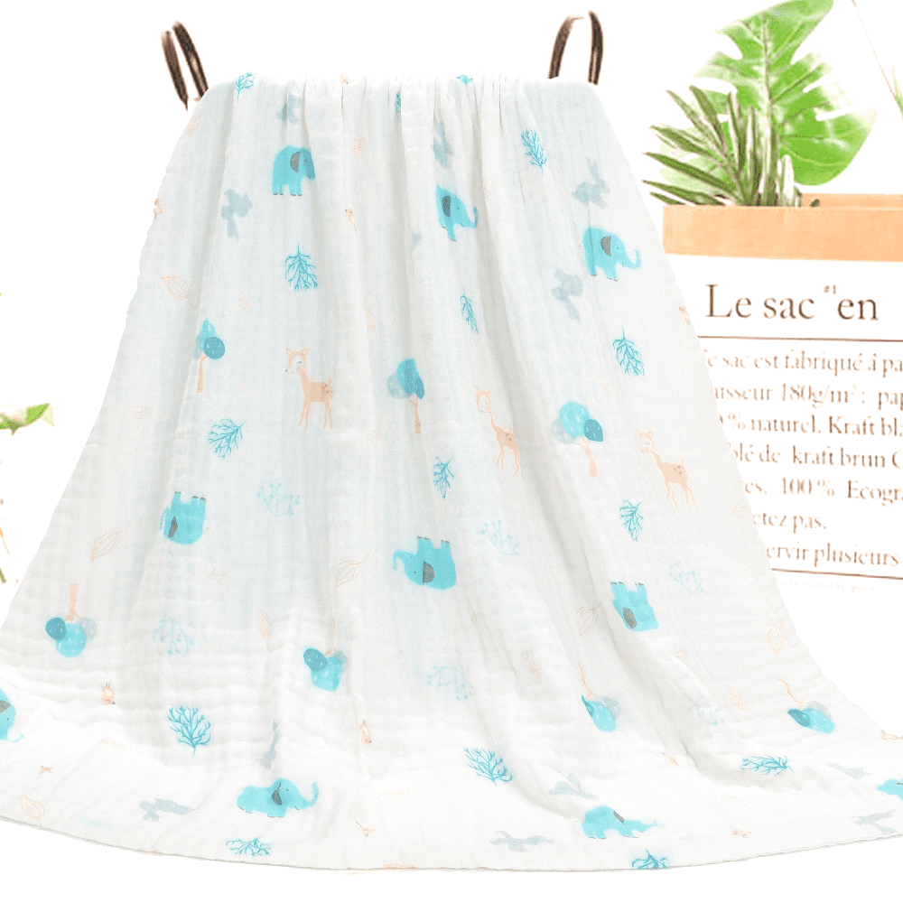 Swaddle Wrap Super Soft 100% Muslin Organic Cotton (Pack of 1 | Size 110cm by 110cm | Animal Pattern) - StarAndDaisy