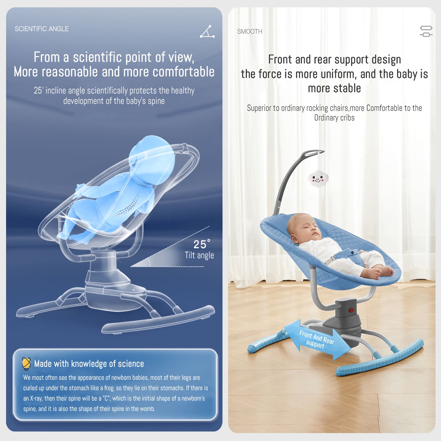 Convertible baby swing bouncer