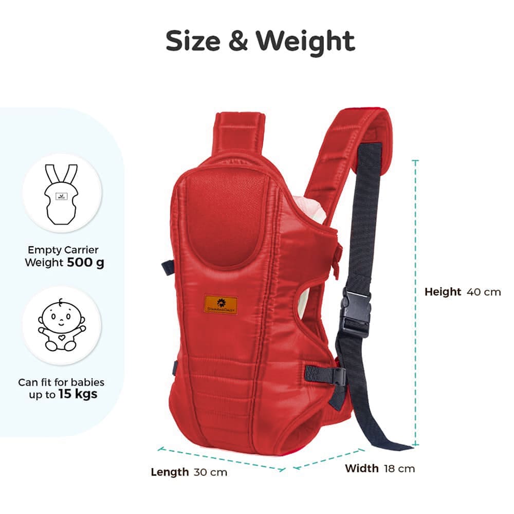 3-in-1 Infant Carrier Wrap - Ergonomic Baby Sling with Breathable Air Fabric (Red) - StarAndDaisy