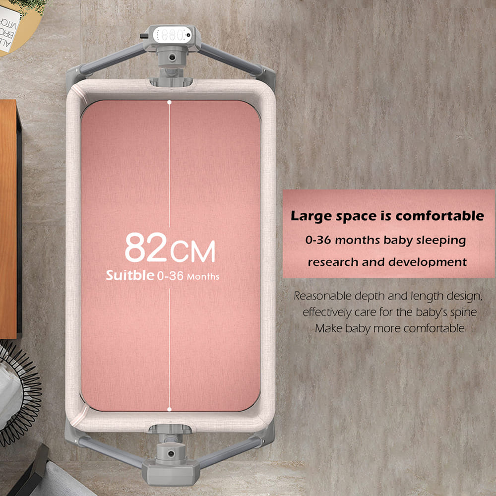 StarAndDaisy Automatic Electric Baby Cradle with Automatic Swing for Newborn Baby with Mosquito Net - Grey