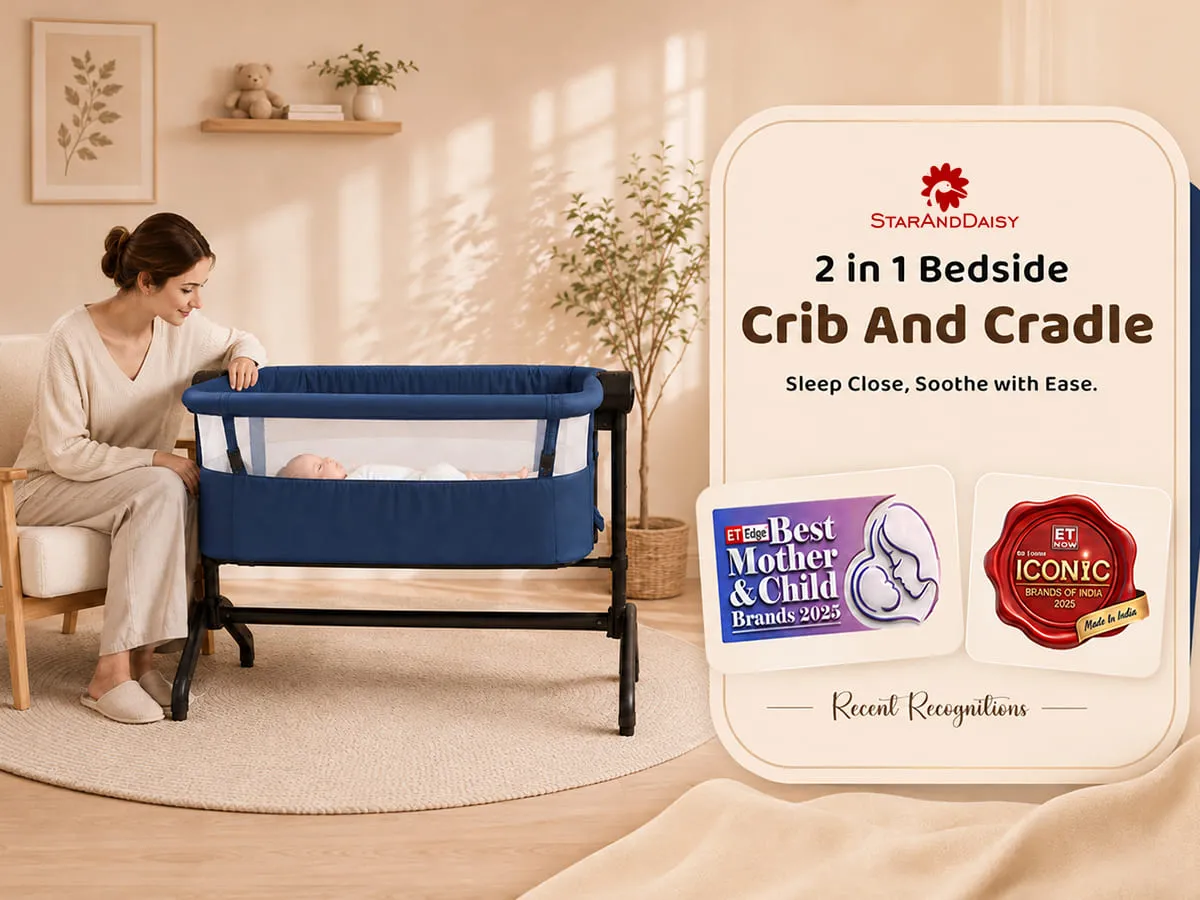 International Series 2 in 1 Bedside Crib And Cradle
