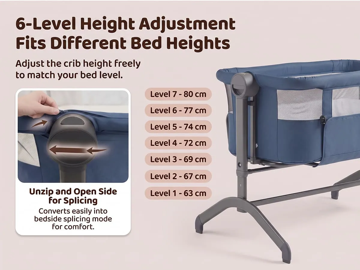 International Series 2 in 1 Bedside Crib And Cradle