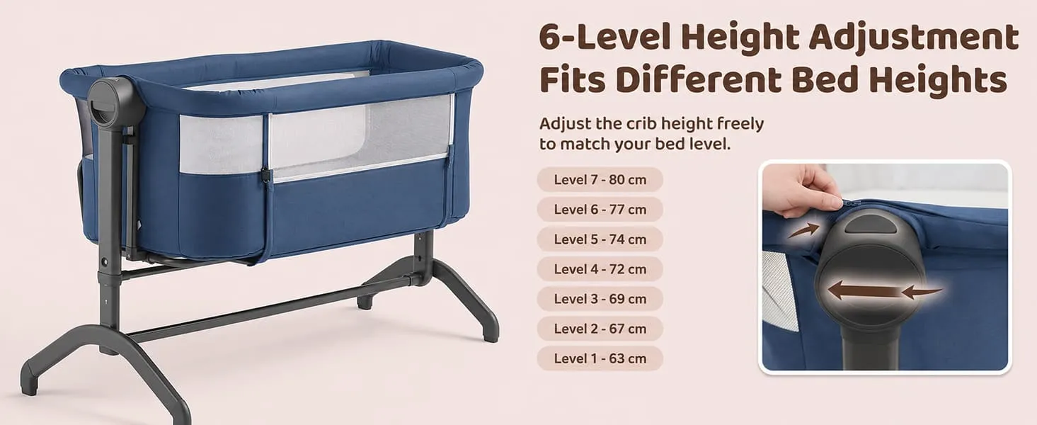 International Series 2 in 1 Bedside Crib And Cradle